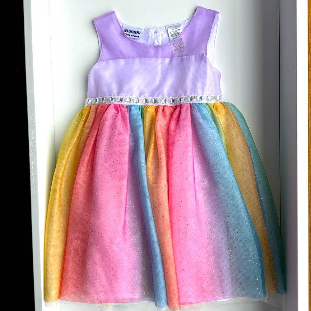 Sparkly Rainbow Tulle Dress